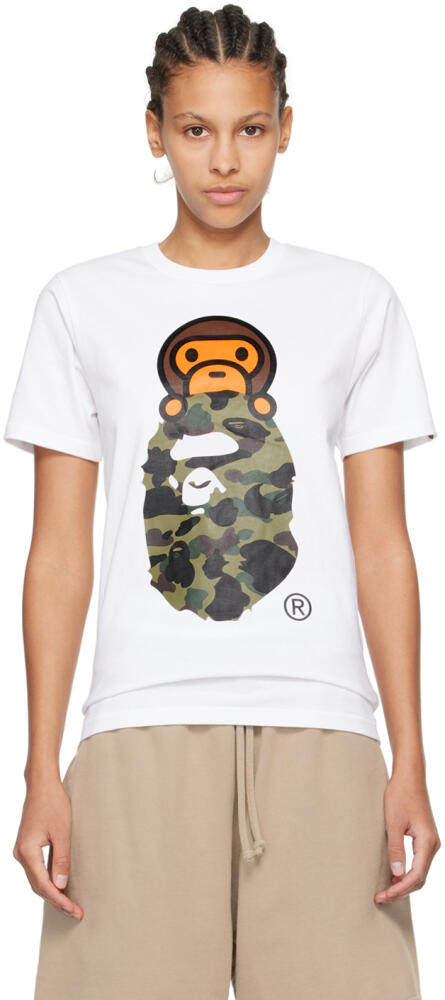 BAPE White 1st Camo Milo On Big Ape Head T-Shirt Cover