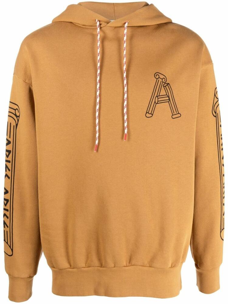 Aries logo print hoodie - Brown Cover