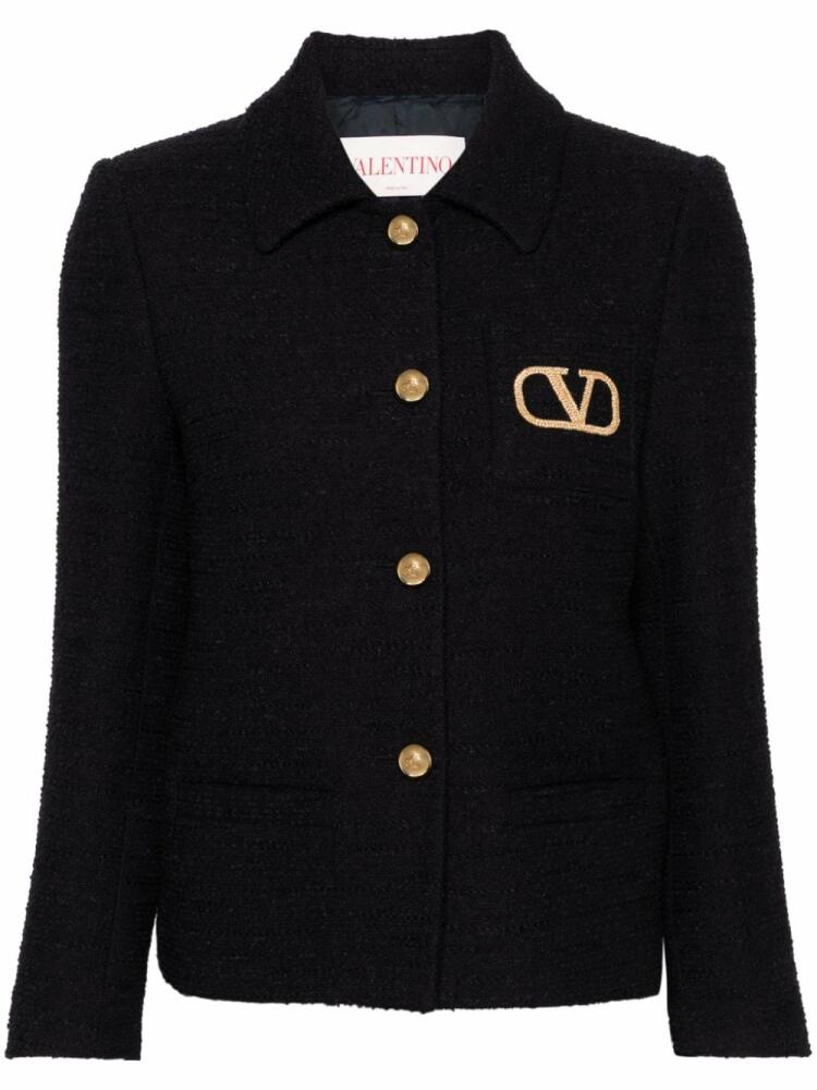 Valentino Garavani single-breasted tweed jacket - Blue Cover