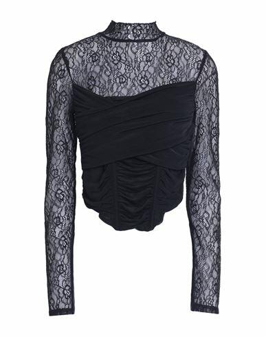 Topshop Woman T-shirt Black Polyamide, Elastane Cover