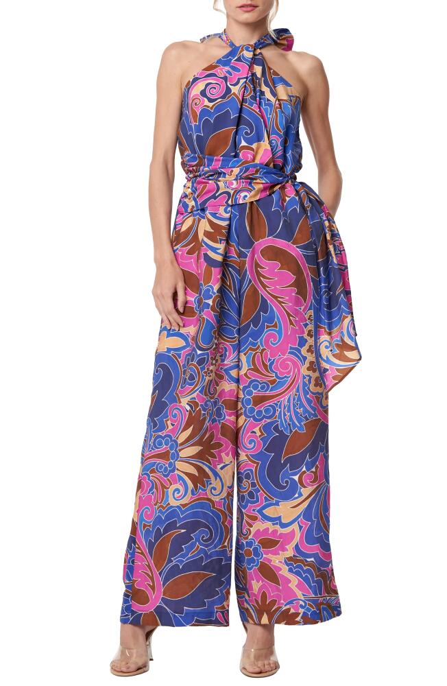 CIEBON Palesa Floral Halter Jumpsuit in Blue Pink Cover