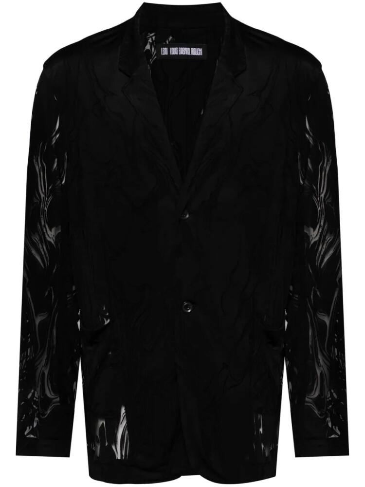 LGN LOUIS GABRIEL NOUCHI marble-devoré single-breasted blazer - Black Cover