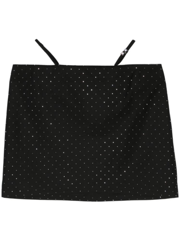 Chiara Ferragni rhinestone-embellished twill miniskirt - Black Cover