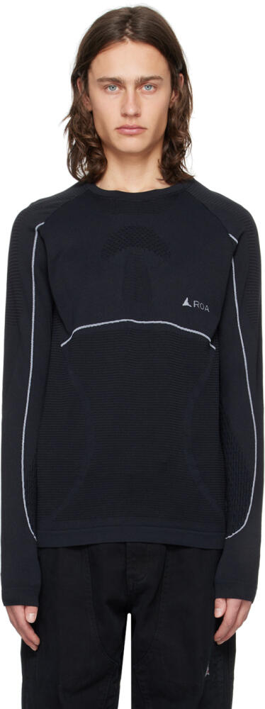 ROA Black Seamless Long Sleeve T-Shirt Cover