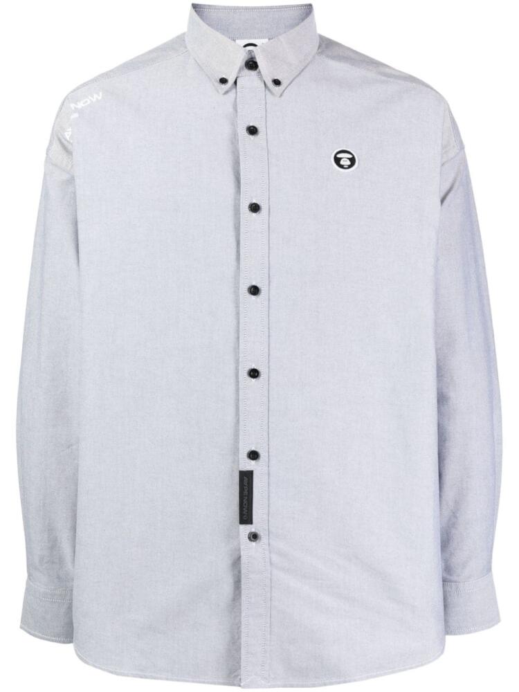 AAPE BY *A BATHING APE® logo-patch cotton shirt - Blue Cover