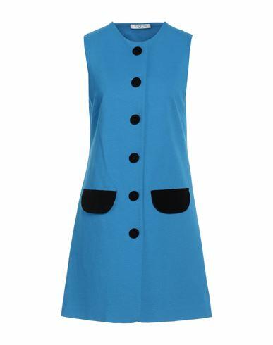 Vivetta Woman Mini dress Azure Viscose, Polyamide, Elastane, Cotton Cover