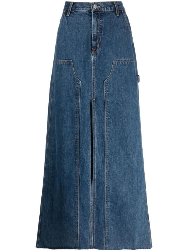 SLVRLAKE high-waist denim long skirt - Blue Cover