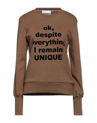 Brand Unique Woman Sweatshirt Brown Cotton Cover