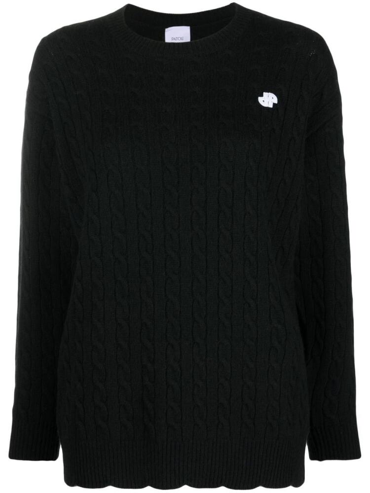 Patou logo-motif cable-knit jumper - Black Cover