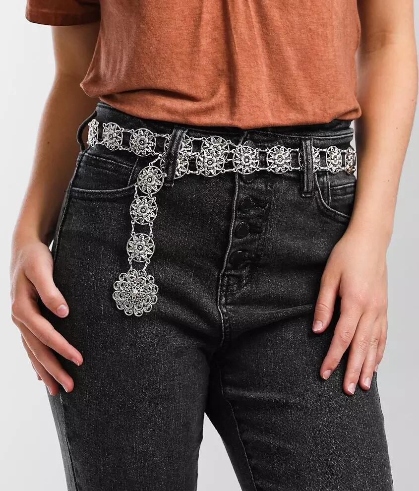 BKE Embossed Floral Chain Belt Cover