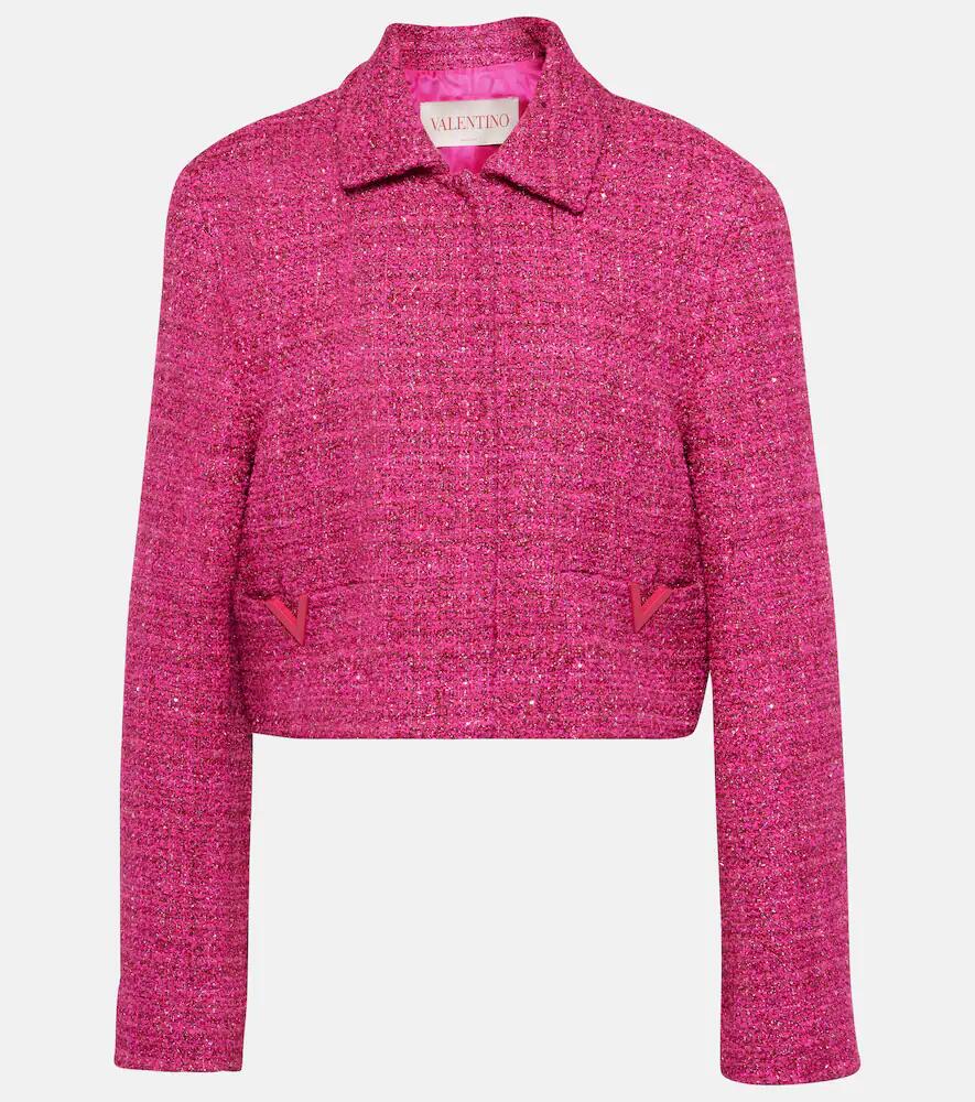 Valentino VGold cropped lamé tweed jacket Cover