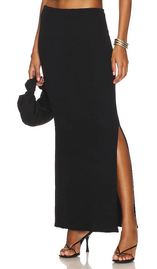 LNA Steph Ribbed Skirt in Black Cover