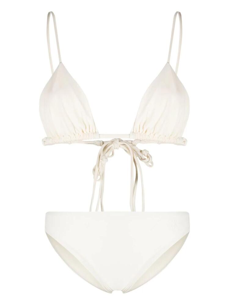 Jil Sander embroidered logo bikini set - White Cover