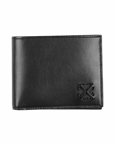 Off-white Man Wallet Black Leather Cover