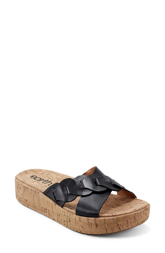 Earth Scotti Platform Slide Sandal in Black Cover