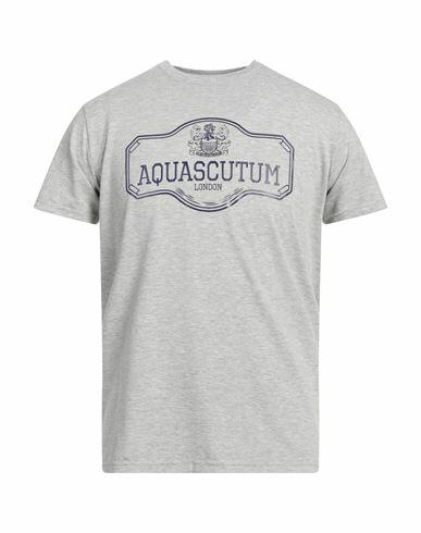 Aquascutum Man T-shirt Grey Cotton, Elastane Cover