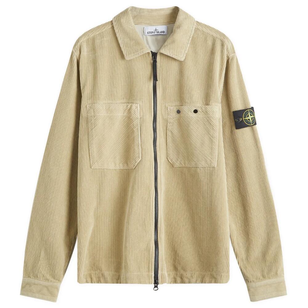 Stone Island Men's Corduroy Overshirt in Plaster Cover