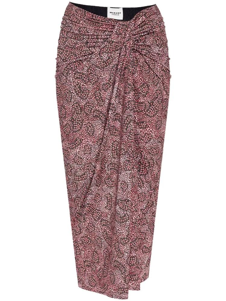 MARANT ÉTOILE Jeldia graphic-print midi skirt - Pink Cover