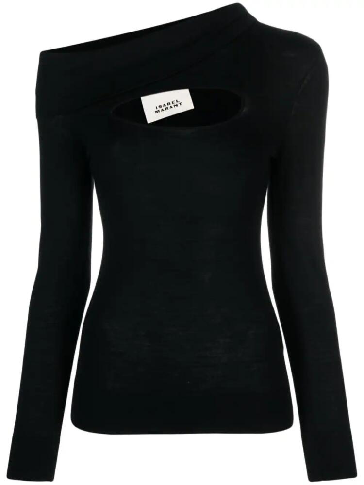 ISABEL MARANT Paz off-shoulder merino-wool jumper - Black Cover