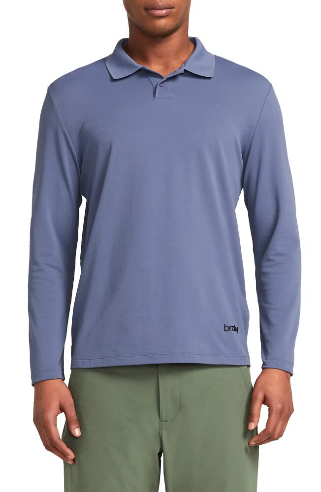 BRADY Zero Hydro Long Sleeve Polo in Storm Cover