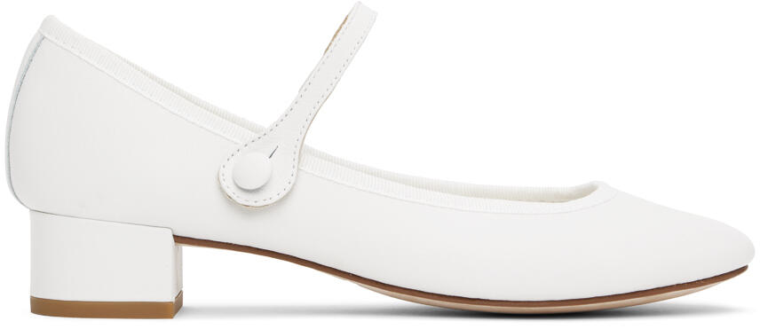 Repetto White Rose Mary Jane Heels Cover