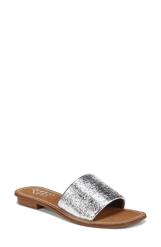 Franco Sarto Tina Raffia Slide Sandal in Silver Cover