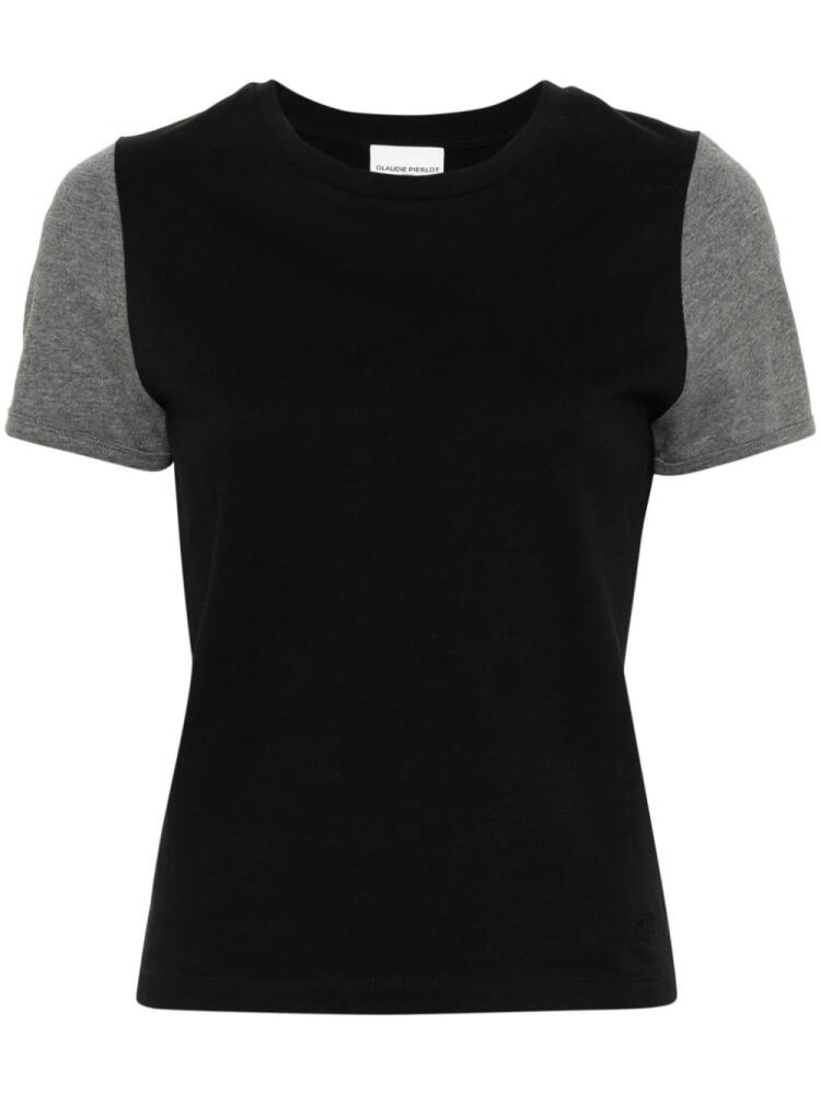 Claudie Pierlot two-tone cotton T-shirt - Black Cover