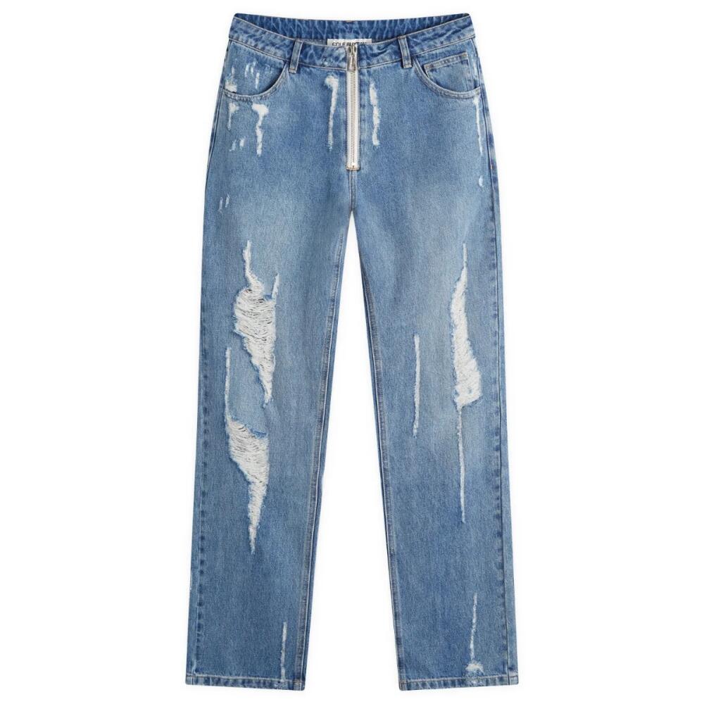 Cole Buxton Men's Distressed Denim Jeans in Blue Cover