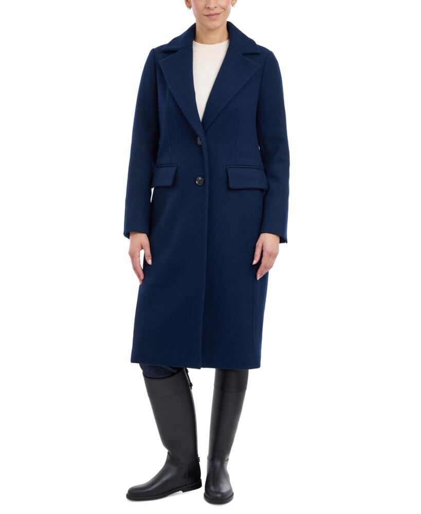 Michael Michael Kors Women's Single-Breasted Coat, Created for Macy's - Midnight Cover