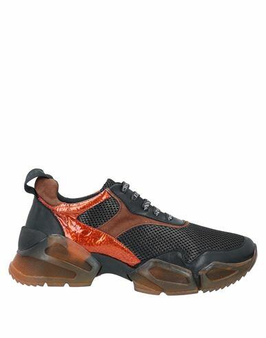 Ermanno Di Ermanno Scervino Woman Sneakers Black Soft Leather, Textile fibers Cover