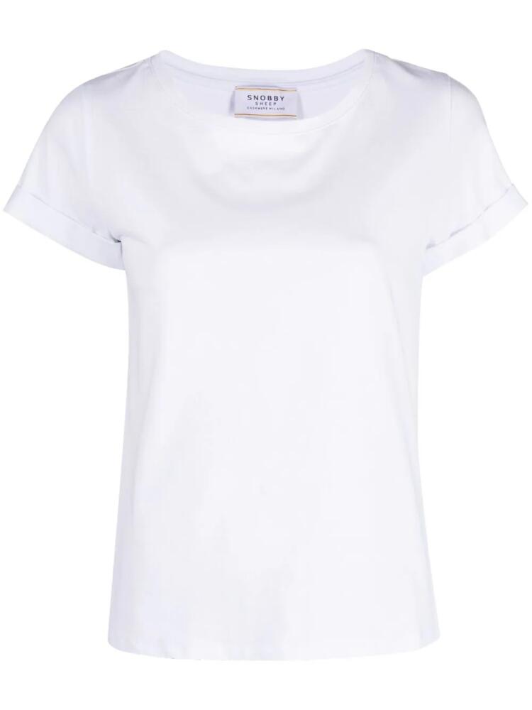 Wild Cashmere basic rolled-sleeved T-shirt - White Cover