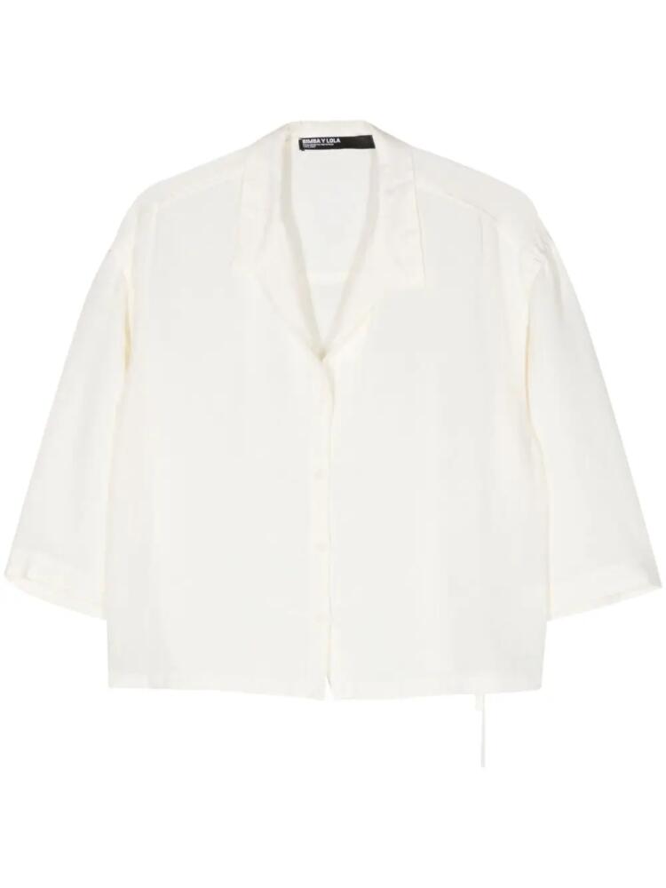 Bimba y Lola straight-hem linen shirt - Neutrals Cover