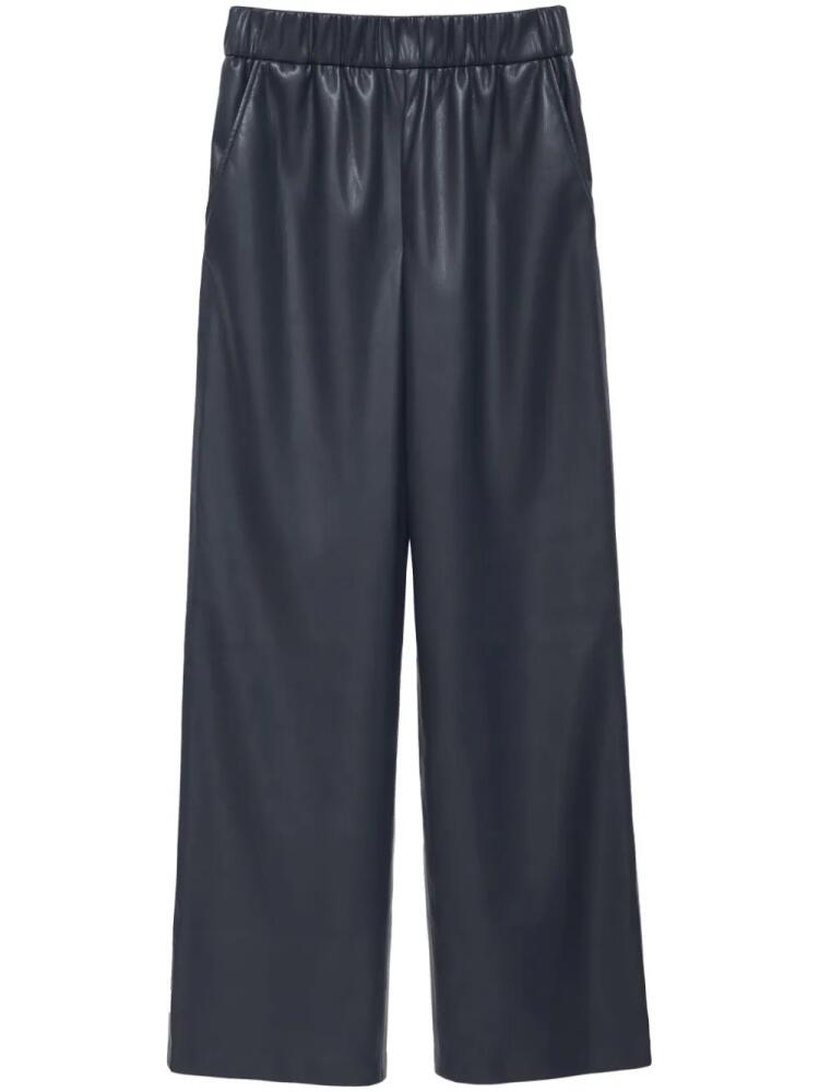 ANINE BING Koa faux-leather palazzo pants - Blue Cover