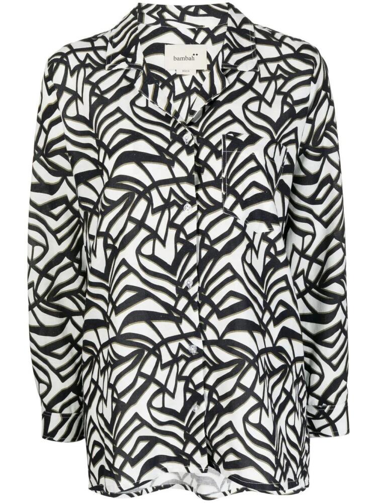 Bambah geometric-print pocket shirt - Black Cover