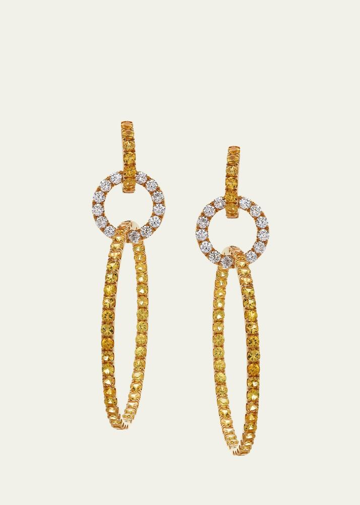 Stefere Yellow Gold Diamond and Yellow Sapphire Large Earrings from The Hoops Collection Cover