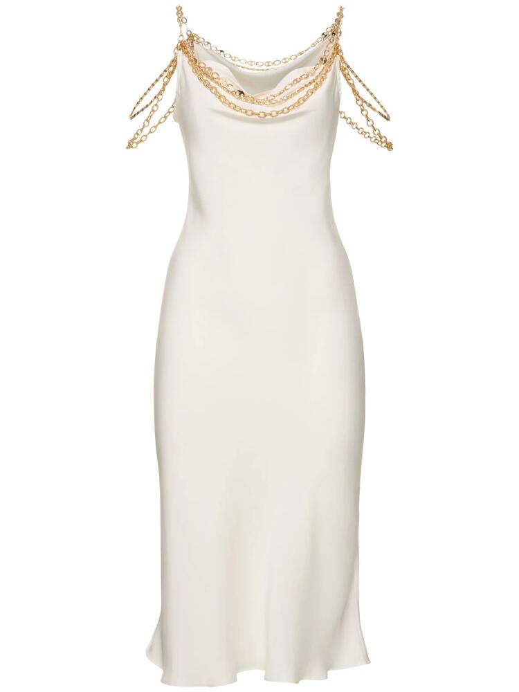 RABANNE Satin Mini Dress With Chain Cover