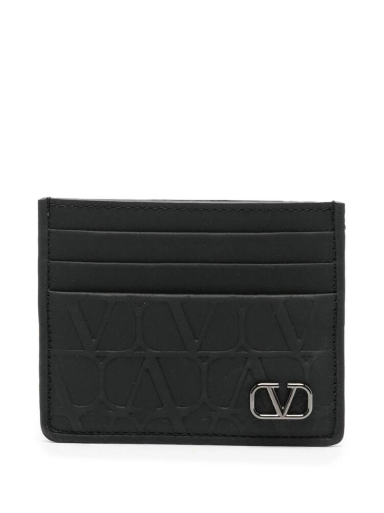 Valentino Garavani Toile Iconographe leather card holder - Black Cover