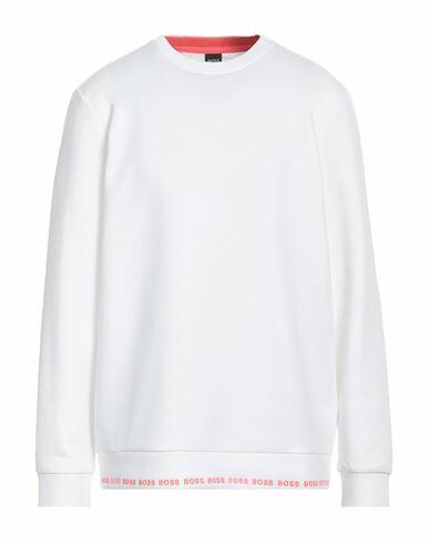 Boss Hugo Boss Man Sweatshirt White Cotton, Polyester, Elastane Cover