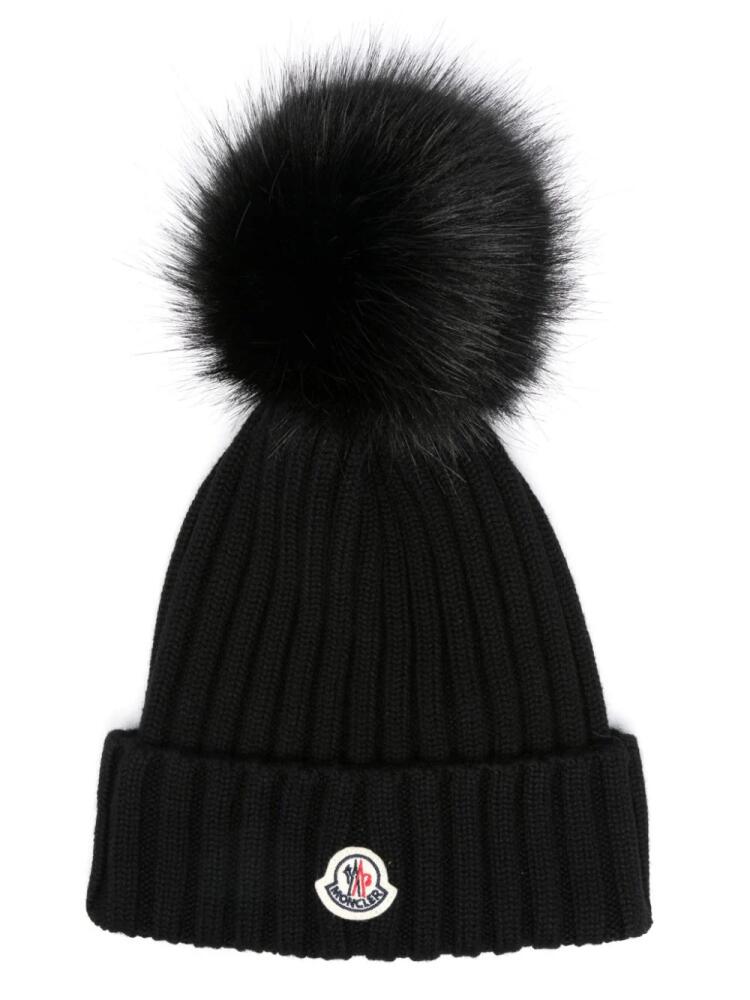 Moncler pompom wool beanie - Black Cover