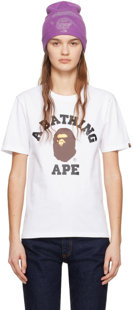 BAPE White College T-Shirt Cover