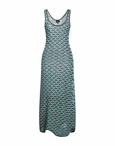 Giorgio Armani Woman Maxi dress Turquoise Cotton, Silk Cover