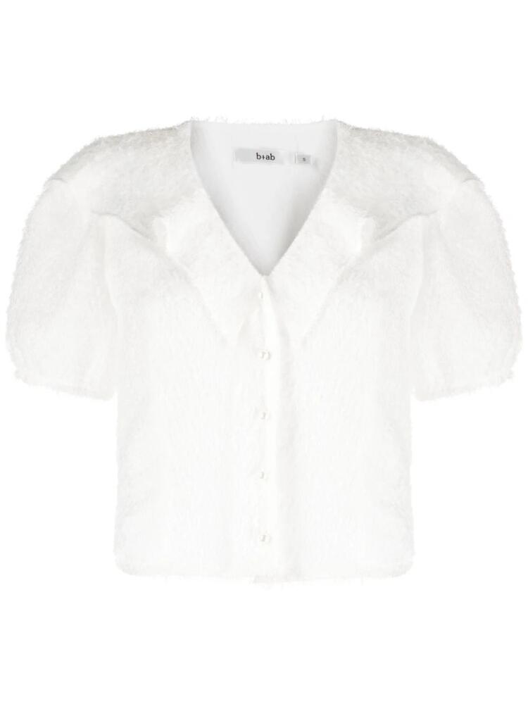 b+ab frayed effect puff-sleeve shirt - White Cover