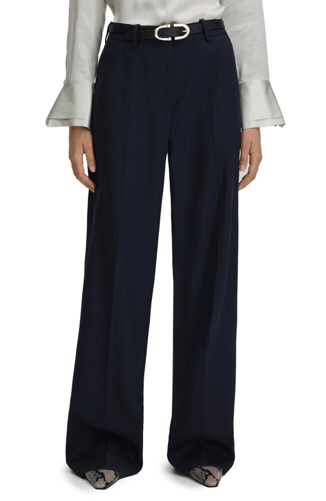 Reiss Harley Wool Blend Wide Leg Pants in Navy Cover