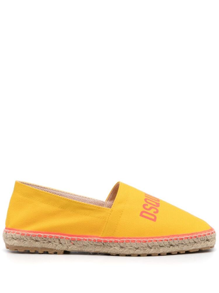 DSQUARED2 logo-print espadrilles - Yellow Cover