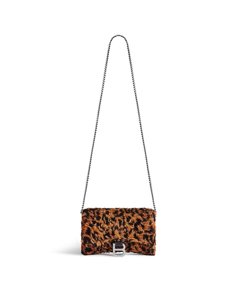 Balenciaga Hourglass Wallet On Chain with Leopard Print Cover