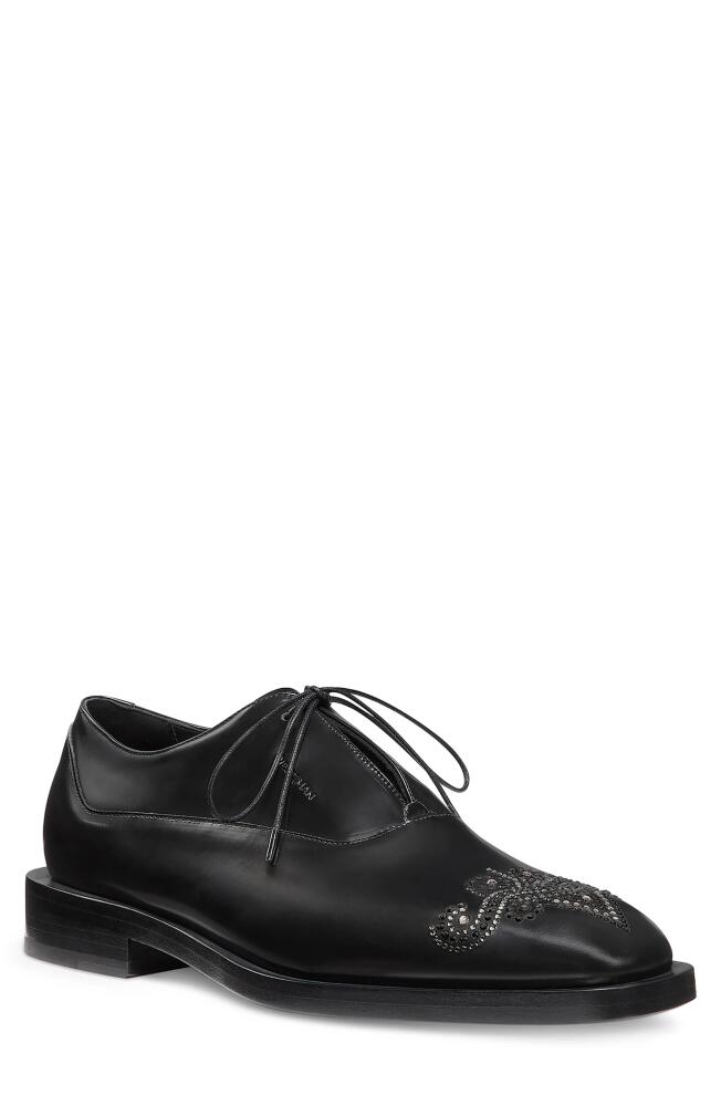 Stuart Weitzman Royce Runway Embellished Wingtip Oxford in Black Multi Cover