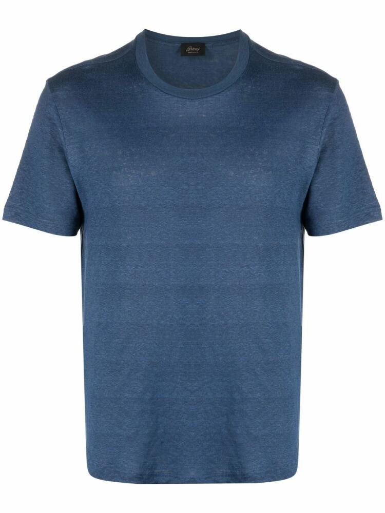 Brioni short-sleeved linen T-shirt - Blue Cover