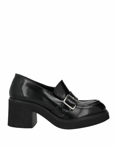 Oa Non-fashion Woman Loafers Black Leather Cover