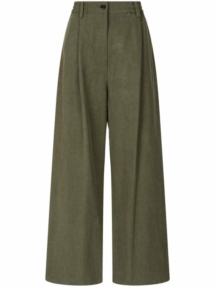 STUDIO TOMBOY pleat-detail corduroy palazzo pants - Green Cover