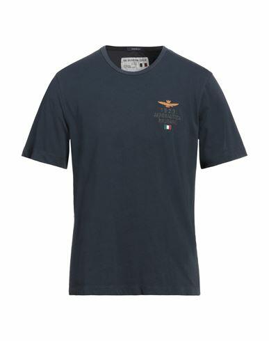 Aeronautica Militare Man T-shirt Midnight blue Cotton Cover